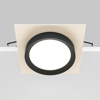 Светильник 11 см, GX53, IP20 Maytoni Downlight Hoop DL086-GX53-SQ-WB, белый-черный, вр 9,5 см