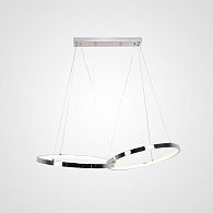 Подвесная люстра ZENDA D40+D40 80*40*4 см, 2*LED*15W, 3000, 4000, 6000K, ImperiumLoft zenda01, Серебристый