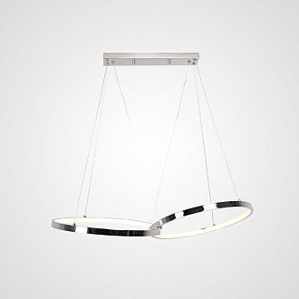 Подвесная люстра ZENDA D40+D40 80*40*4 см, 2*LED*15W, 3000, 4000, 6000K, ImperiumLoft zenda01, Серебристый