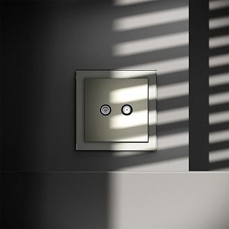 Розетка телевизионнная встраиваемая Voltum S70 оконечная TV+SAT, сталь пластик Soft touch VLS060405