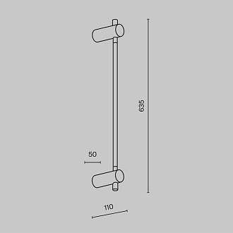 Бра 64 см, Maytoni Rotta MOD413WL-L6B3K, черный