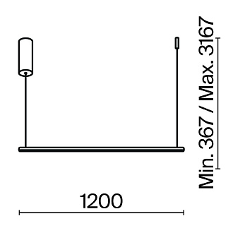 Подвесной светильник 120*1,7*316,7 см, LED, 16W, 4000К, Maytoni Halo MOD246PL-L24BK черный