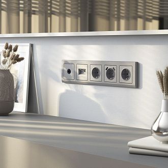 Накладка для розетки Werkel W1179565 USB, серебряный матовый