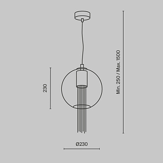 Светильник 25 см, Maytoni Flusso P095PL-01BZ1, бронза