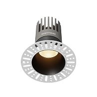 Встраиваемый светильник 10*11 см, вр 7 см, *LED*15W, 3000K, Maytoni Dip DL122-15W-3K-TRS-B, Черный