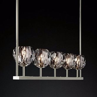 Люстра RH Boule De Cristal Linear Chandelier 5 Nickel 136*13*150 см, 5*E14*40W, ImperiumLoft 40,1221, Никель