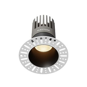 Встраиваемый светильник 10*11 см, вр 7 см, *LED*15W, 3000K, Maytoni Dip DL122-15W-3K-TRS-B, Черный