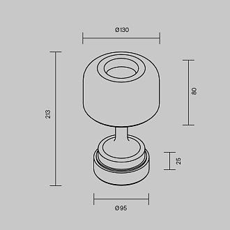 Аккумуляторный светильник *13*-21,3 см, *LED*3W, 3000K, Maytoni Spirito MOD286RL-L3B3K, Черный