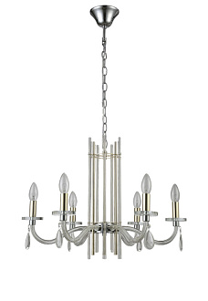 Люстра 62 см, Crystal L ux AURELIO SP6 GOLD+CHROME/TRANSPARENT Хром/Золото