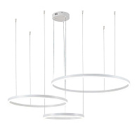 Подвесной светильник 1500*800*140/1240 мм, 3*LED 129W 3000-5700K белый Indigo Galass V000031L, 14001/3P White