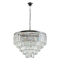 Подвесная люстра Divinare Nova 3001/02 LM-13, диаметр 80 см, хром-хрусталь