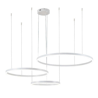 Подвесной светильник 1500*800*140/1240 мм, 3*LED 129W 3000-5700K белый Indigo Galass V000031L, 14001/3P White