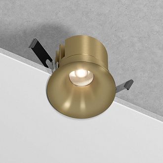 Потолочный акцентный светильник 8*8*6 см, LED, 15W, 4000K, Elektrostandard Bliss 25070/LED, латунь, вр 7,5 см