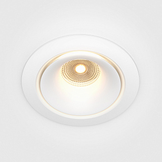 Светильник, 9.8 см, 12W, 3000К, белый, теплый свет, Maytoni Zoom DL031-2-L12W, встраиваемый LED, вр 8,5 см