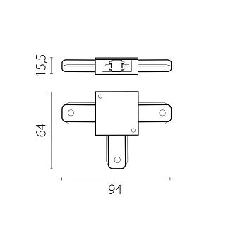 Соединитель трековый T-образный к 50202X-P, 50203X-P Barra Lightstar 502136-P