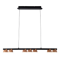 Подвесная люстра 100*7*161 см, 32.2W, Favourite Interline 4266-7P матовый черный, прозрачный акрил с узором, текстура дерева