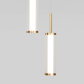 Подвесной светильник 25*25*135 см, *LED, 13W, 3000 Eurosvet Stark 50386/3 LED, латунь