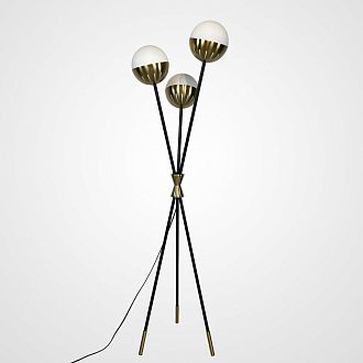 Торшер Caracas Tripod Floor Lamp 50*50*165 см, 3*E27*60W, ImperiumLoft 41.081-0, Чёрный, Латунь