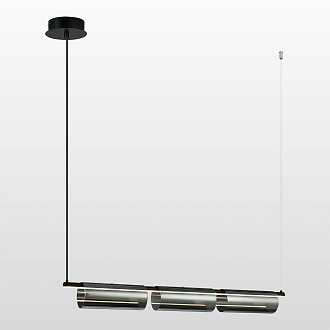Линейно-подвесной светильник 91*15*35/120 см, 1*led*12W 3000K Lussole Carrollton LSP-7201 черный