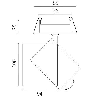 Светильник встраиваемый *9,4*10,8 см, *35W, 3000K, Lightstar Alta Base A5436RS, Белый