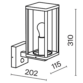 Светильник настенный 31*11,5*20,2 см, 1*E27, 15W, Maytoni CELL O452WL-01GFSR серый