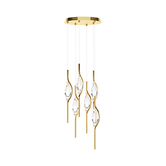 Каскадная люстра 43*43*365 см, LED, 3000К, Maytoni Foresight MOD347PL-L48BS3K латунный