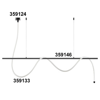 База - подвес для монтажа светильников 359128-359133 120*1,3*1,3 см, Novotech 359146 Ramo Konst, черный