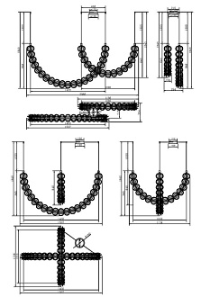 Подвесной светильник 208,6*35*94*184 см, LED*107W, 3000 К, Golden Cage MOD216PL-L55G3K Maytoni, Золото