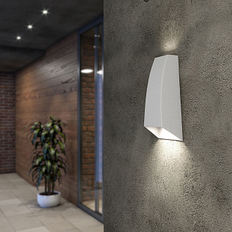 Уличный настенный светодиодный светильник 1016 TECHNO белый Elektrostandard