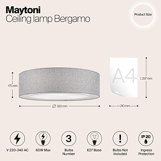 Светильник 50 см, 60W Maytoni Bergamo MOD613CL-04GR