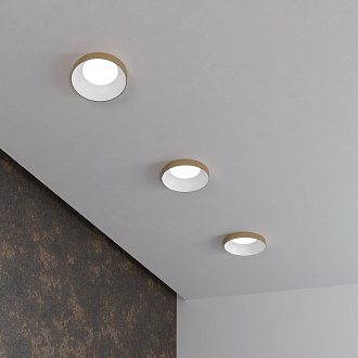 Встраиваемый точечный светильник 112 MR16 белый/золото Elektrostandard, вр 6,6 см