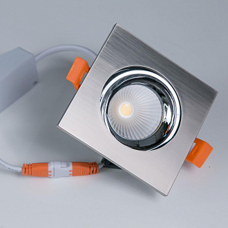 Встраиваемый светильник 9 см, 7W, 3500К Citilux Альфа CLD001KNW5, матовый хром, вр 8 см