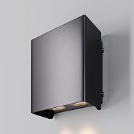 Уличный настенный светильник 13 см, 6W, 3000K, Maytoni Shell O505WL-L6B3K, черный