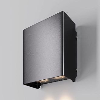 Уличный настенный светильник 13 см, 6W, 3000K, Maytoni Shell O505WL-L6B3K, черный