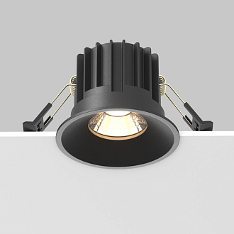 Встраиваемый светильник 8*8*6 см, LED, 12W, 3000К, Maytoni Technical ROUND DL058-12W3K-B черный, вр 7,5 см