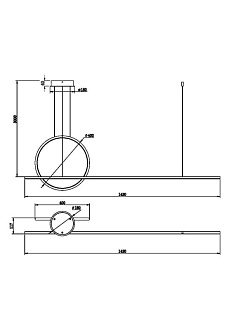 Подвесной светильник 143*11,7*300 см, LED, 40W, 4000К, Maytoni Halo MOD247PL-L49BK черный