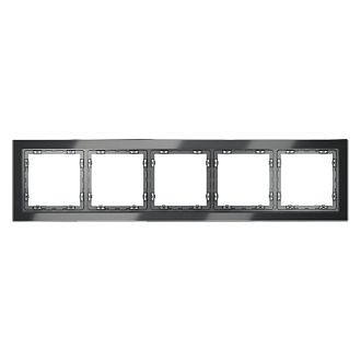 Рамка стеклянная Voltum S70 на 5 постов, графит, стекло Стекло/пластик  VLS110507
