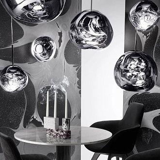 Подвесной светильник Tom Dixon Melt Pendant Silver D38 40*40*40 см, 1*E14*40W, ImperiumLoft 40.2599, Серебристый