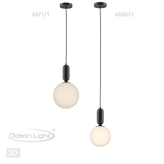 Светильник 20 см Odeon Light Okia 4668/1 черный