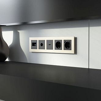 W0053511 Рамка на 5 постов  AluMax, шампань Werkel, 4690389214363