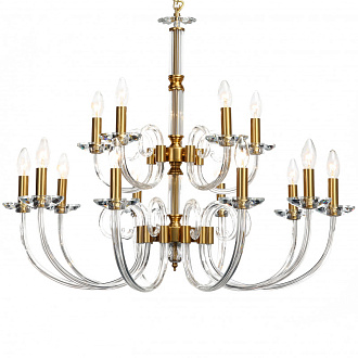 Подвесная люстра Stilfort Glass 1050/03/15P, диаметр 85 см, золото