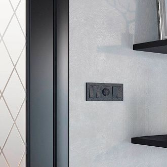 W1222008 Выключатель двухклавишный проходной, hammer черный Werkel, 4690389162473