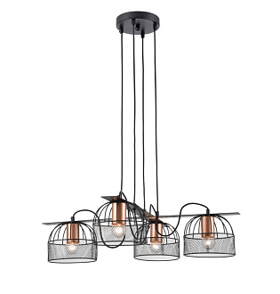 Подвесная люстра  65*90 см, 4*E27 черный, медь Vele Luce Modello VL6452P04