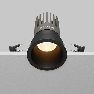 Встраиваемый светильник 8*11 см, вр 7 см, *LED*15W, 3000K, Maytoni Dip DL118-15W-3K-B, Черный