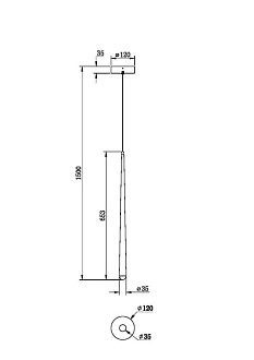 Подвесной светильник 3,5*3,5*368,8 см, LED, 6W, 2600К-3500К, Maytoni cascade MOD132PL-L6BSK латунный