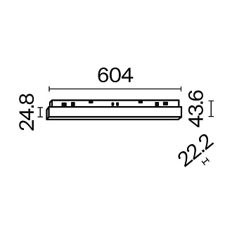 Трековый светильник 60 см, 24W, 3000K Maytoni Technical BASIS Exility LED TR030-2-24W3K-B черный