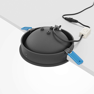 Встраиваемый светильник 12*12*4,5 см, LED, 9W, Maytoni Technical Move DL060-9W3-4-6K-B черный, вр 11,5 см