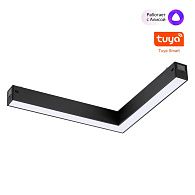 Cветильник  24,2*22*3 см, 1*LED*20W, 3000-6000K, Novotech VECTOR PORT 359945, черный,  диммир. пульт ДУ/Tuya Smart Life