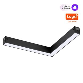 Cветильник  24,2*22*3 см, 1*LED*20W, 3000-6000K, Novotech VECTOR PORT 359945, черный,  диммир. пульт ДУ/Tuya Smart Life