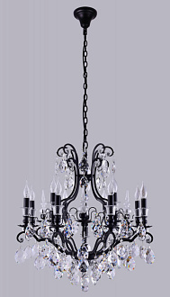Люстра 70 см, Crystal Lux MAGNIFICO SP13 BLACK/TRANSPARENT Черный
